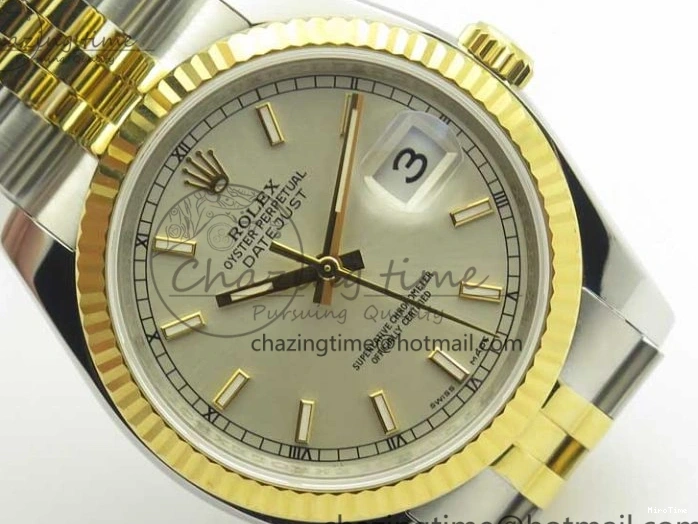 MiroTime 0519 DateJust 36 SS YG 126233 ARF 1:1 Best Edition Silver Dial Stick Markers on SS YG Jubilee Bracelet SH Elegant 3430